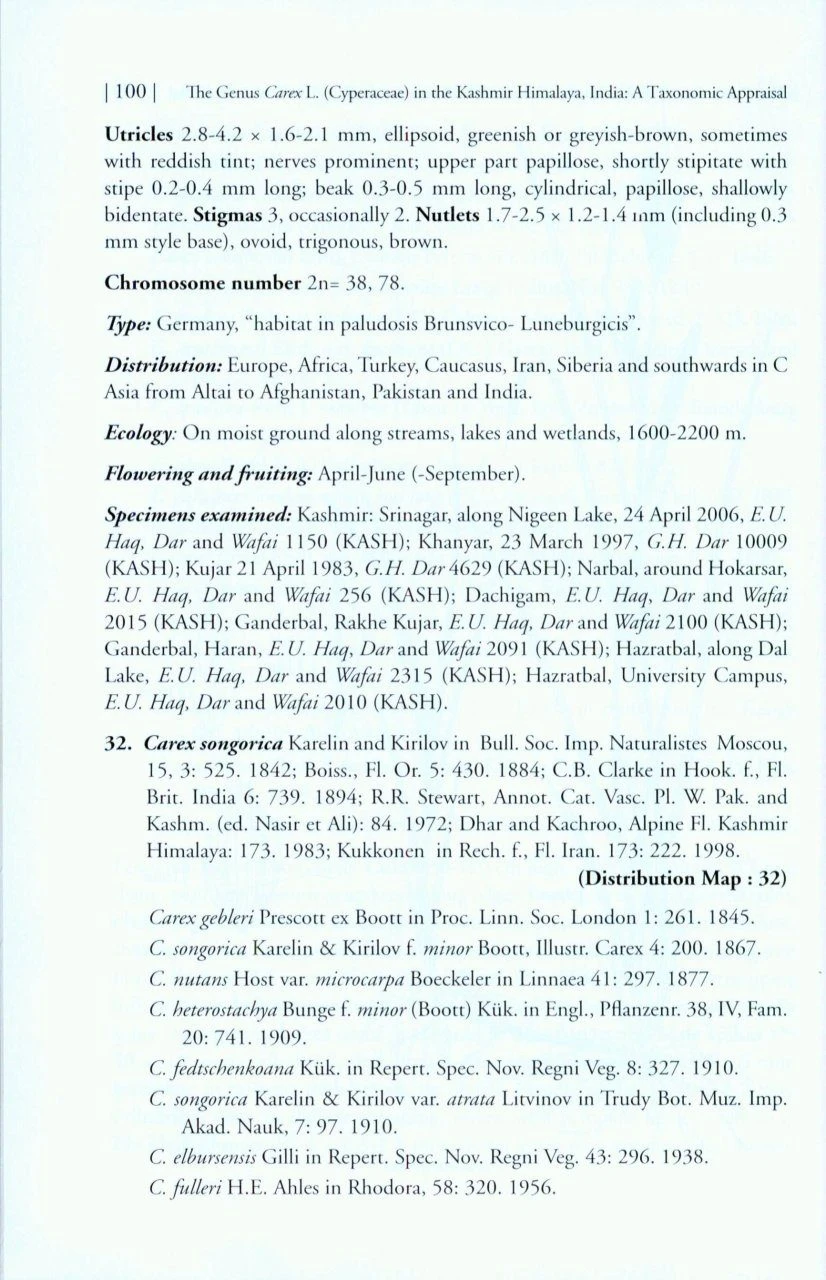 The Genus Carex L. (Cyperaceae) In The Kashmir Himalaya, India 6 The Genus Carex L. (Cyperaceae) In The Kashmir Himalaya, India - Image 4